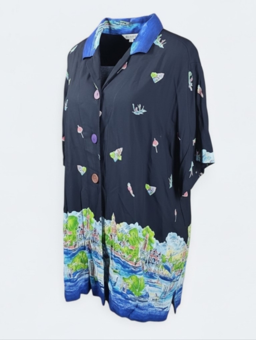 PHYSICAL ATTRACTION | Colorful Button Down Travel Vacation Resortwear Shirt | 2X